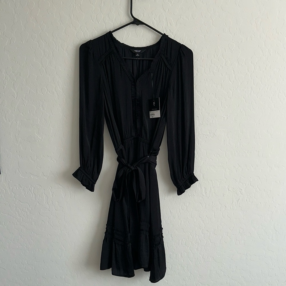 Simply Vera Wang Black Ruffle Day Dress